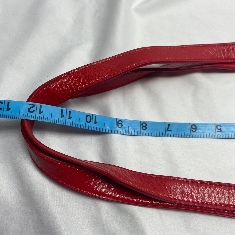 Vera Bradley Frill large tote shoulder bag red patent trim floral body - Picture 6 of 13